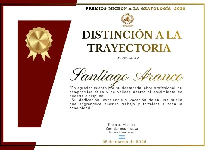 Diploma Premio Michon 2026, Distinción a la Trayectoria